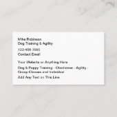 Cours de formation de chien mignon Carte de visite (Dos)