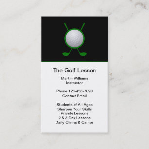 Cours de golf Carte de visite vertical