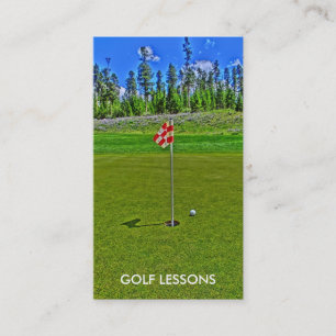 Cours de golf scène lumineuse cartes de visite per