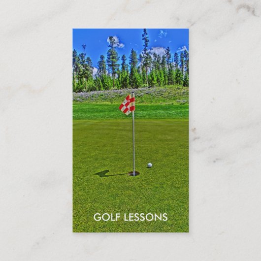 Cours de golf scène lumineuse cartes de visite per (Devant)