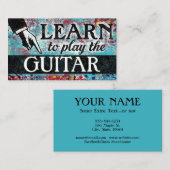 Cours de guitare Carte de visite - Rouge bleu (Devant / Derrière)