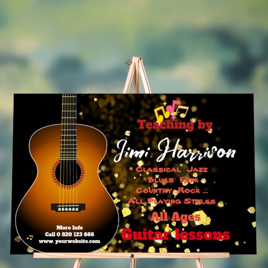 Cours de guitare moderne Black Horz Symbole acryli (Neutre)