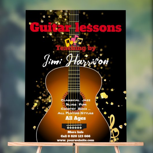 Cours de guitare signes acryliques Customisés (Neutre)