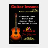 Cours de guitare signes acryliques Noir moderne (Recto)