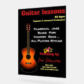 Cours de guitare signes acryliques Noir moderne (Angle)