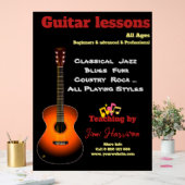 Cours de guitare signes acryliques Noir moderne (Mariage)