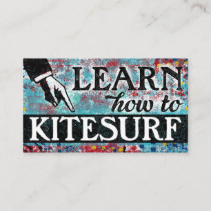 Cours de kitesurf Carte de visite - Rouge bleu