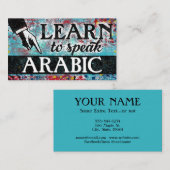 Cours de langue arabe Carte de visite - Rouge bleu (Devant / Derrière)