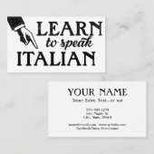 Cours de langue italienne Carte de visite (Devant / Derrière)