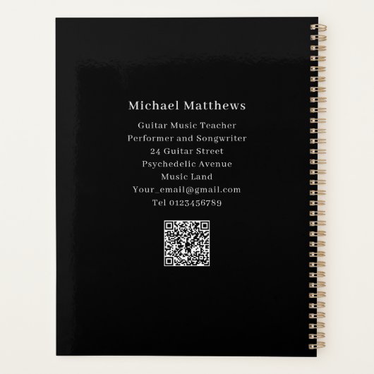 Cours de musique de l'enseignant de guitare Code Q (Dos)