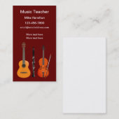 Cours de musique Enseignant Carte de visite (Devant / Derrière)