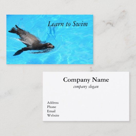 Cours de natation Carte de visite (Devant / Derrière)