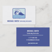 Cours de natation, Carte de visite instructeur de  (Devant / Derrière)