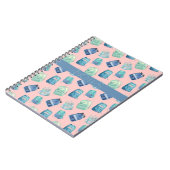 COURS DE PEINTURE BLEU AQUA PINK POTS CAHIER (Côté gauche)