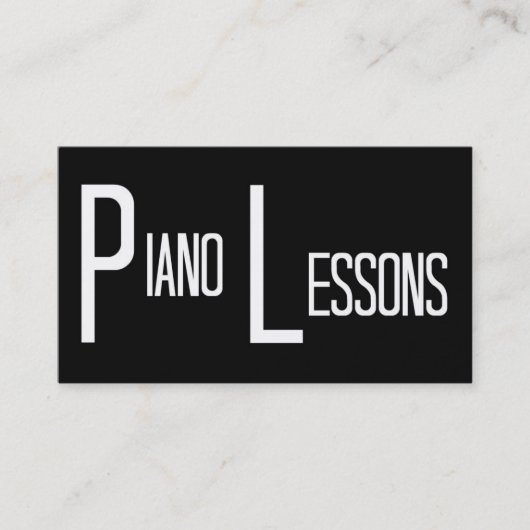 Cours de piano Carte de visite de mot (Devant)