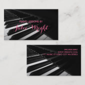 Cours de piano, Carte de visite professeur de musi (Devant / Derrière)
