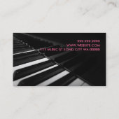 Cours de piano, Carte de visite professeur de musi (Dos)