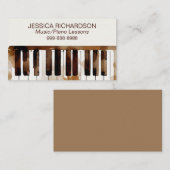Cours de piano Clavier Carte de visite aquarelle (Devant / Derrière)