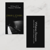 Cours de piano, instructeur, Carte de visite music (Devant / Derrière)