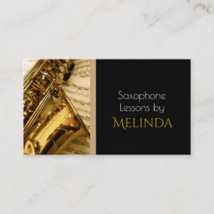 Cours de saxophone, musique, carte de visite d'ins