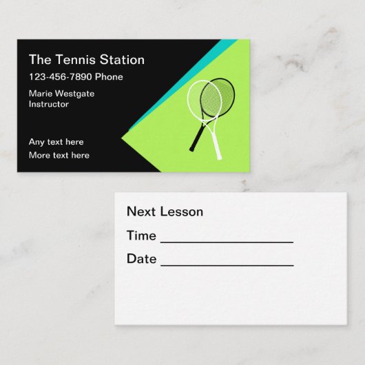 Cours de tennis Cartes de visite de rendez-vous (Devant / Derrière)