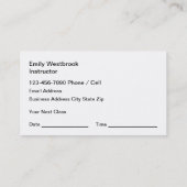 Cours de tennis classiques Cartes de visite de ren (Dos)