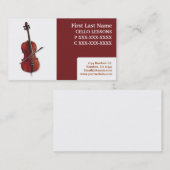 Cours de violoncelle simple carte de visite (Devant / Derrière)