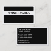 Cours de vol noir blanc carte de visite (Devant / Derrière)