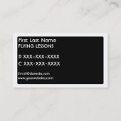 Cours de vol noir blanc carte de visite (Dos)