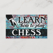 Cours d'échecs Carte de visite - Rouge Bleu (Devant)