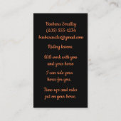 Cours d'équitation Cartes de visite de formation (Dos)