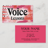 Cours d'instruction vocale Cartes de visite roses  (Devant / Derrière)