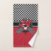 Course À damiers rouge, noire et blanche (Serviette à main)