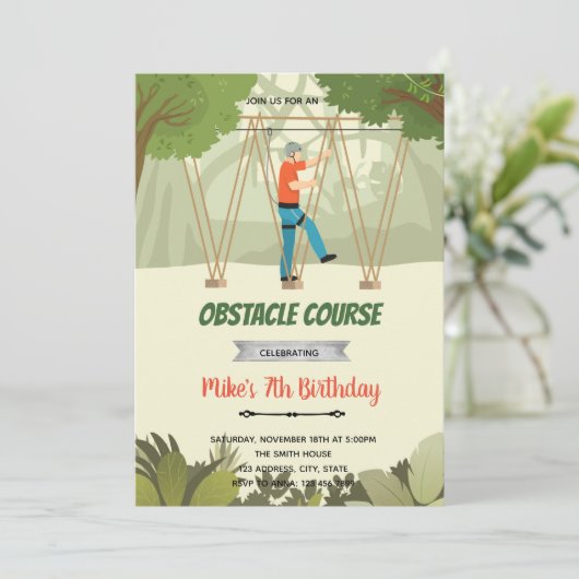 Course à pied obstacle invitation (Debout devant)