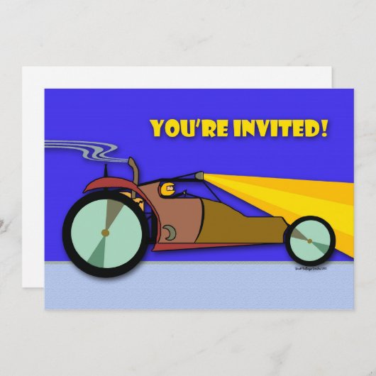Course Anniversaire Invitation de fête, Dune Buggy (Devant / Derrière)