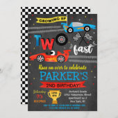 Course automobile Deux invitations rapides 2e anni (Devant / Derrière)