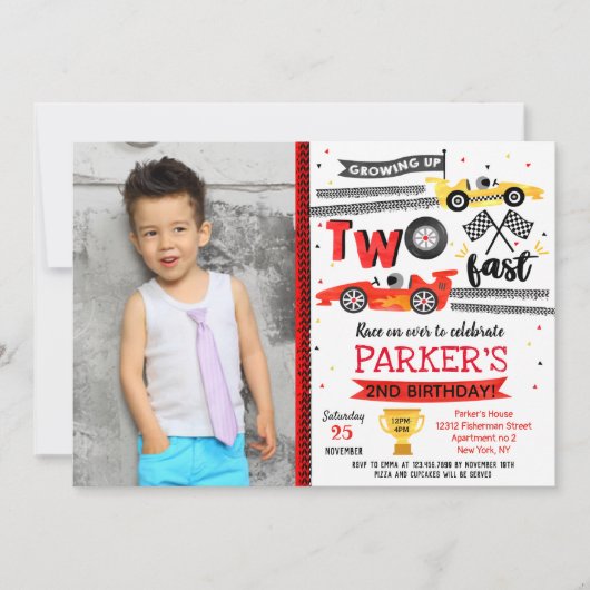 Course automobile Deux invitations rapides 2e anni (Devant)