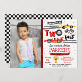 Course automobile Deux invitations rapides 2e anni (Devant / Derrière)