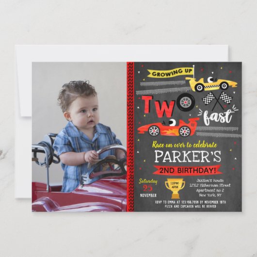 Course automobile Deux invitations rapides 2e anni (Devant)