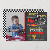 Course automobile Deux invitations rapides 2e anni (Devant / Derrière)