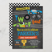 Course automobile Deux invitations rapides 2e anni (Devant / Derrière)