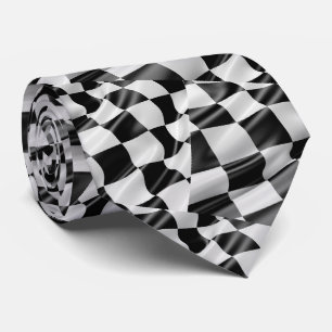 Course Black White Waving Check indicateur cravate