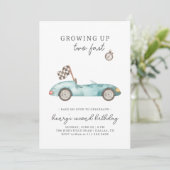 Course Car Two Fast 2nd Birthday Invitation (Debout devant)