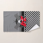 Course de À damiers en noir et blanc (Serviette à main)