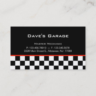 Course de Cartes de Visite de Garage Automobile