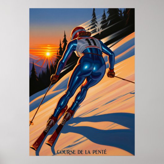 COURSE DE LA PENTE (Slope Race) - Original Art Dec Poster (Voorkant)