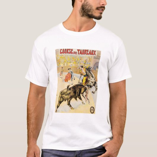 Course de Taureaux  1907 Bull Fighting AD P T-shirt (Voorkant)
