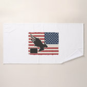 Course de tonneaux Drapeau américain Design vector (Serviette de bain)