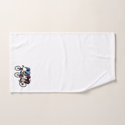 Course de vélo bleu et rouge (Serviette à main)