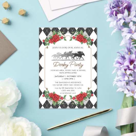 Course moderne Horse Derby Party Invitation équest (Insitu (Mariage))